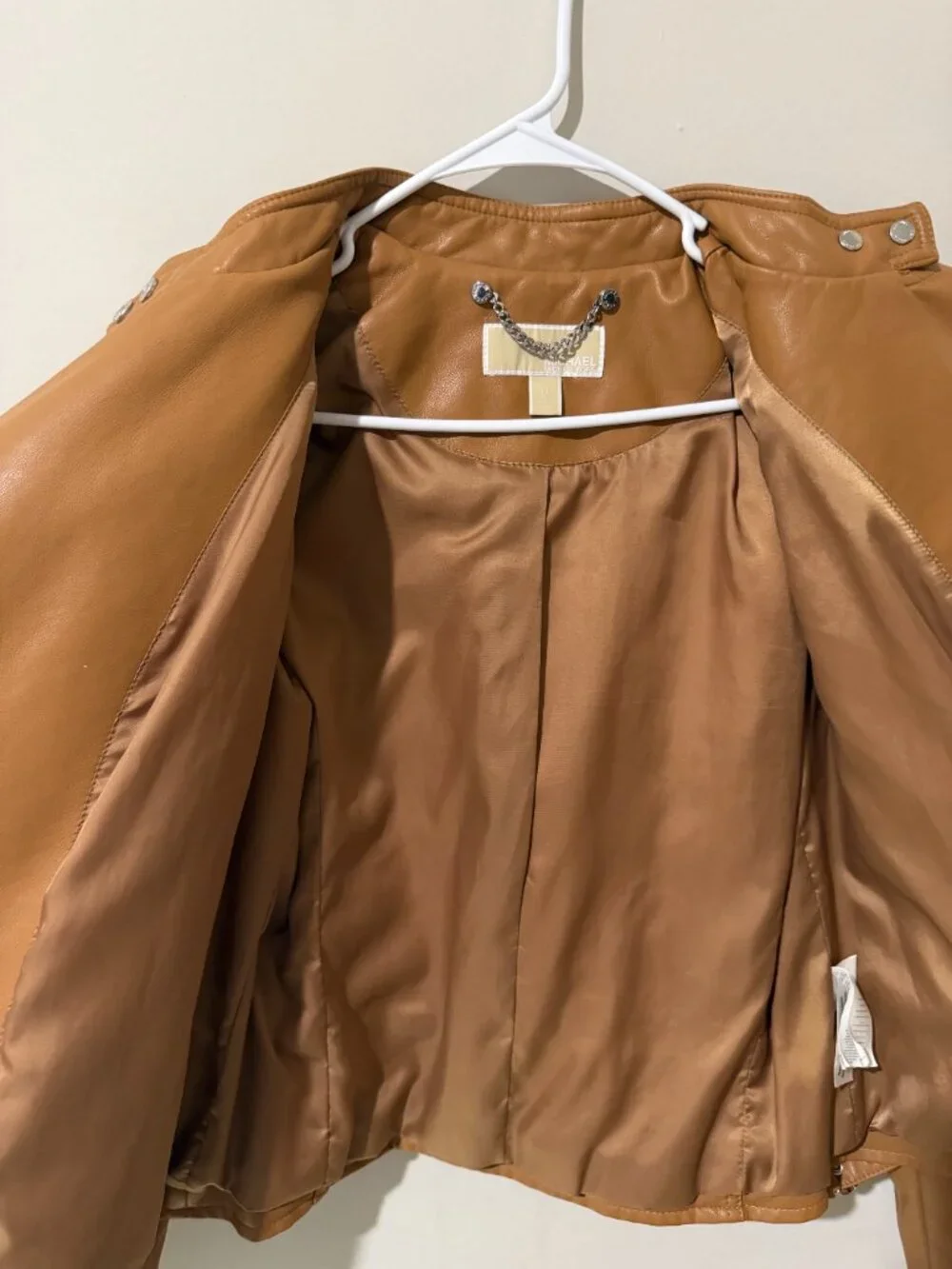 Michael Kors Women's Tan Camel Leather Jacket